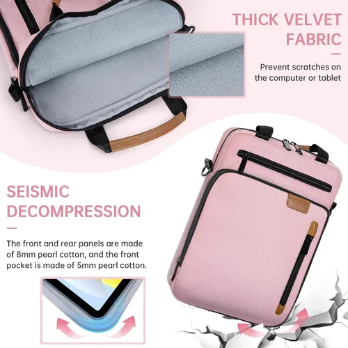 Vista 6 de TORIBIO Funda acolchada para portátil de 15 pulgadas Rosa