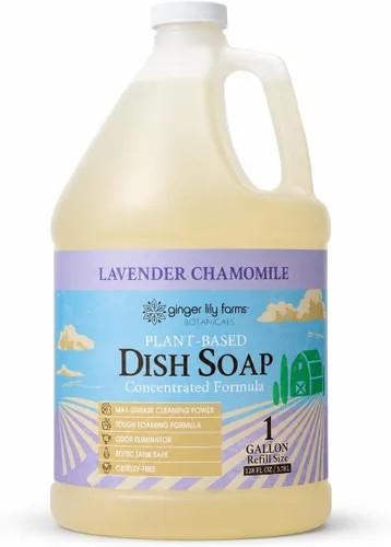 Vista 21 de Ginger Lily Farms Botanicals Jabón líquido para platos a base de plantas, fórmula concentrada con máximo poder de limpieza de grasa, libre