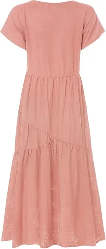 Vista 3 de FWFLYAWAY Vestidos de verano para mujer 2023, talla grande, casual, lindo, vestido tipo babydoll con volantes escalonados, estilo bohemio, vestido