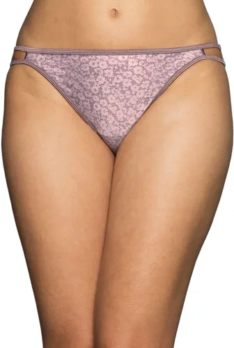 Vista 133 de Vanity Fair Bragas de bikini con tira para mujer, Illumination, con elástico sedoso y ribete de satén Paquete de 3 Negro (Midnight Black)