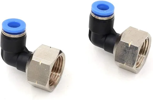 Vista 6 de CEKER 1/2 Codo Macho Conexiones de Líneas Aéreas de Empuje Ajustes de Conexión de Empuje de 90 Grados Ajustes de Aire, PL 1/2 Tubo Od x 1/2" NPT