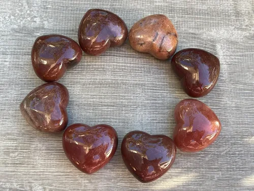 Vista 52 de Corazón hinchado de piedras preciosas al por mayor, corazones hinchados de piedras preciosas pulidas, piedra de palma de cristal, corazón de cristal
