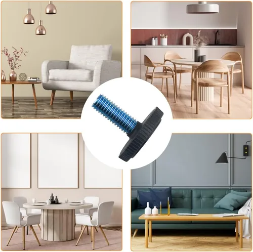 Vista 7 de tovot 24 pcs tornillo en Muebles Glide Pie de nivelación ajustable diámetro 21 mm/0.85" para patas de muebles
