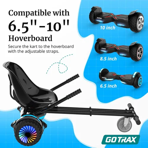 Vista 2 de Gotrax Hoverboard - Accesorio de asiento de kart para patineta de equilibrio automático de 6.5", 8", 8.5", 10", longitud del marco ajustable