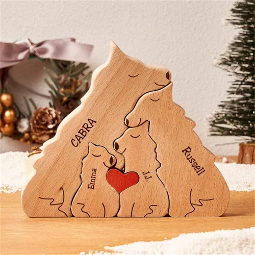 Vista 13 de Pies de bebé de madera personalizados con nombres de familia, We are One, rompecabezas de nombres de miembros de la familia personalizados, regalos