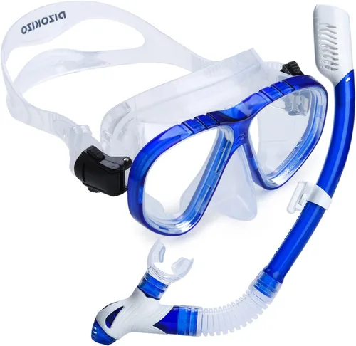 Vista 9 de Snorkel Set Wide-View Adult Snorkeling Scuba Gear, Professional Snorkel Goggles Anti-Fog Diving Mask, Anti-Leak Swim Goggles and Dry Top Snorkel for