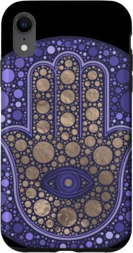 Vista 23 de Funda para iPhone 11 Purple Evil Eye and Hamsa Hand