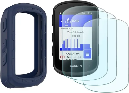 Vista 9 de Protector de pantalla de reloj inteligente compatible con Garmin Edge 840, Solar y Edge 540, funda solar de silicona suave y película protectora
