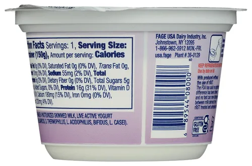Vista 2 de FAGE Yogur griego total, 0% sin grasa, liso, 5.3 oz