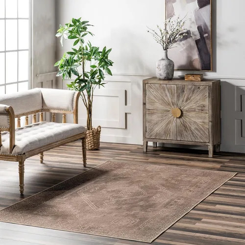 Vista 25 de nuLOOM Alfombra de Área Easy-Jute de 5' x 8', Lavable a Máquina, Antideslizante, para Sala de Estar, Dormitorio, Habitación de Niños, Guardería