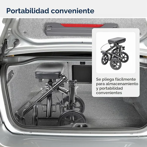 Vista 4 de Drive Medical Patinete de rodilla plegable orientable y patín de pierna, negro