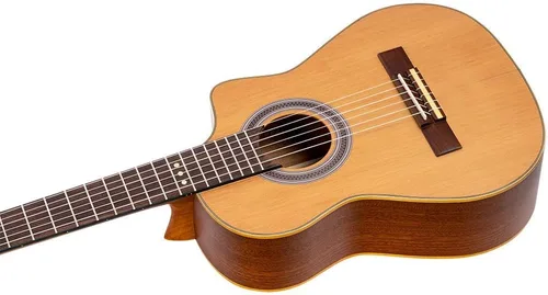 Vista 2 de RQ39E Ortega Guitars Requinto Series Pro - Guitarra acústica eléctrica de nailon con bolsa