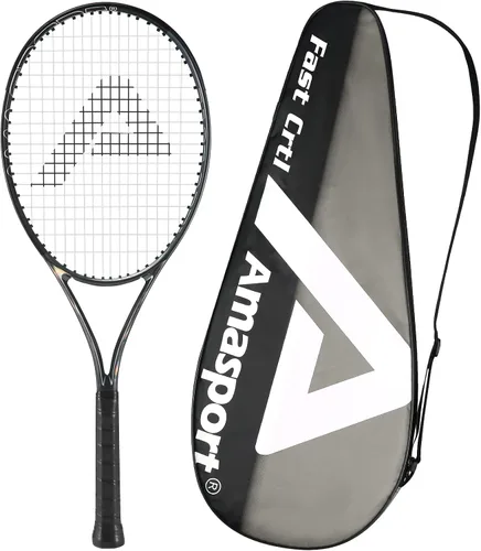 Vista 13 de AMA SPORT Adult Tennis Racket - Pre-Strung Light Balance 27 inch Tennis Racquet for Women and Men Grip Size 2-4 1/4