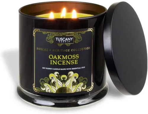 Vista 2 de Tuscany Candle Oakmoss - Vela perfumada en tarro de incienso, 15 onzas, colección Homme + Heritage