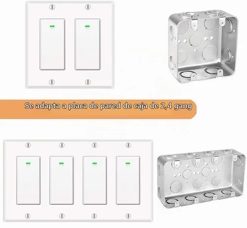 Vista 2 de Interruptor inteligente, interruptor de luz inteligente WiFi compatible con Amazon Alexa y Google Home, necesita cable neutro, con control remoto