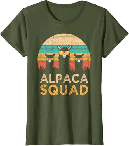 Vista 73 de Divertidas gafas de sol de escuadrón de alpaca Cool Alpacas Vintage Gift T-Shirt, Negro, S