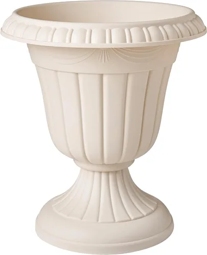 Vista 2 de Arcadia Garden Products PL20BG Maceta Urna Clásica Tradicional de Plástico Interior/Exterior, 10" x 12", Beige