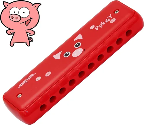 Vista 8 de Crafteem Armónica de blues colorida, clave de do para niños, niños pequeños, principiantes, instrumento musical de juguete con 10 agujeros y 20 tonos