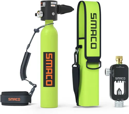 Vista 11 de SMACO Mini tanque de buceo que soporta 6-12 minutos de tiempo de buceo dispositivos de respiración submarina para buceo, mini tanque de buceo