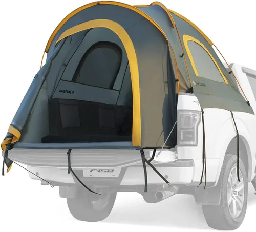 Vista 16 de JOYTUTUS Tienda de campaña para camioneta, tienda de campaña portátil con toldo para lluvia, tienda de campaña para camioneta para 5.0'-5.2