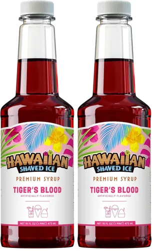 Vista 19 de Jarabe de Ahijado Helado Hawaiian Shaved Ice, Tamaño Pinta, Sabor Sangre de Tigre, Ideal para Raspaditas, Soda Italiana, Paletas, No Necesita