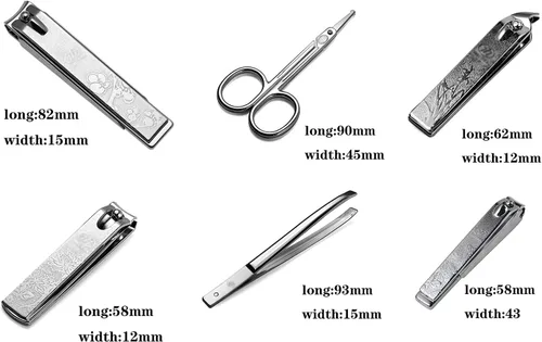 Vista 2 de Cortaúñas para uñas de los pies, juego de manicura de 13 piezas de acero inoxidable, kit de aseo profesional para adultos, juego de cortaúñas