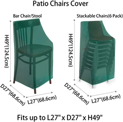 Vista 3 de RosieLily Fundas para sillas de patio con respaldo alto, impermeables, resistentes, apilables, para taburetes de bar al aire libre, fundas