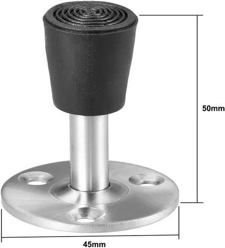 Vista 2 de uxcell Tope de puerta Parachoques Protector de pared Amortiguación de sonido Soporte de pared con punta de goma 1.969 in de largo