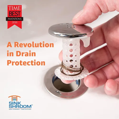 Vista 6 de TubShroom Colector de pelo para desagüe de bañera, cromado y fregadero, revolucionario protector de drenaje de lavabo de baño, colador, trampa