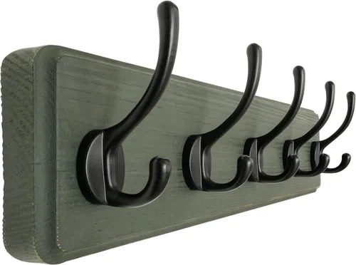 Vista 39 de Dseap Perchero de Pared: Moderno, Patentado, Resistente, 17.4" de Largo, Riel Colgador de Madera con 5 Ganchos Dobles para Abrigos de Invierno, Negro