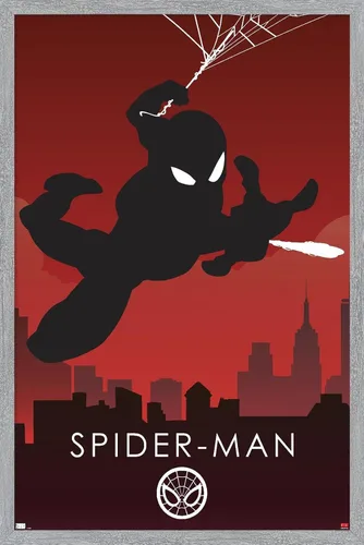 Vista 10 de Trends International Marvel Heroic Silhouette - Póster de pared de Spider-Man, 22.375 x 34 pulgadas, versión sin marco
