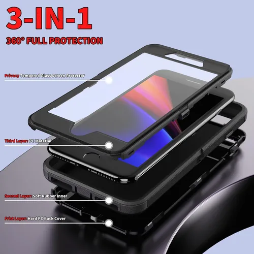 Vista 2 de Co-Goldguard Funda para iPhone 8 Plus Funda para iPhone 7 Plus con Protector de Pantalla [A Prueba de Golpes] [A Prueba de Caídas]