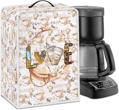 Vista 22 de Mumeson Funda para cafetera de girasol, extra grande, ligera, con asa, cubierta para máquina de café, tostadora, cubierta a prueba de polvo