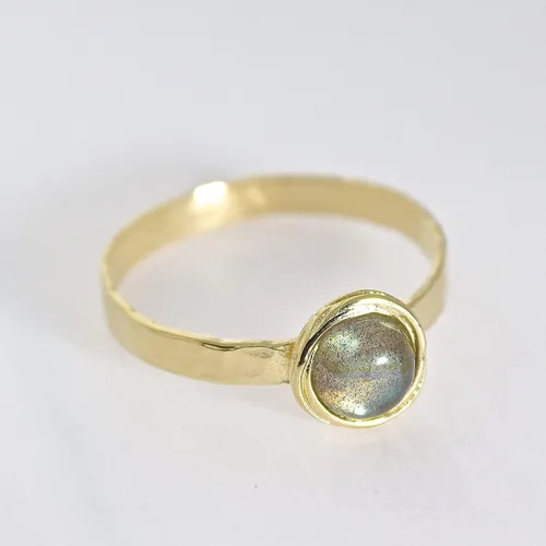 Vista 73 de Anillo de oro de piedras preciosas, anillo de piedra chapada en oro de 14 quilates, anillo de piedra apilable, anillo de oro de piedra pequeña