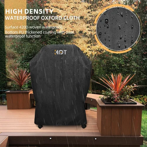 Vista 4 de KPT Cubierta de Parrilla de 30 Pulgadas para Parrilla al Aire Libre - Cubierta de BBQ 420D Resistente al Agua de Servicio Pesado con Gancho