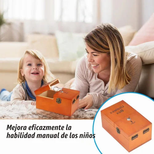 Vista 6 de HRLORKC Caja inútil con sorpresas Caja de madera inútil totalmente ensamblada juguete para adultos y niños