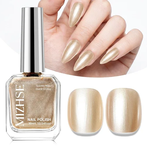Vista 55 de MIZHSE Esmalte de uñas blanco perla de secado rápido, esmalte de uñas