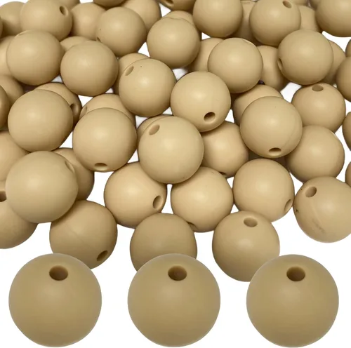 Vista 39 de Abalorios de silicona, 120 piezas de 6 mm abalorios redondos de silicona para hacer llaveros, pulseras, collares, aretes, joyas, manualidades DIY
