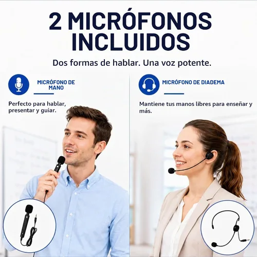 Vista 3 de SV - Amplificador de voz portátil de 40 W con micrófono, micrófono de mano y auriculares con cable incluido para profesores, instructores, guías