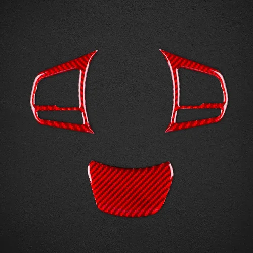 Vista 7 de AIRSPEED Adhesivo decorativo para volante de automóvil, marco de botón de fibra de carbono, para Toyota Supra GR A90 A91 MK5 2019-2022, rojo
