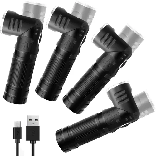 Vista 12 de HAUTMEC Linternas LED recargables de 500 lúmenes altos, linterna magnética súper brillante, mini linterna impermeable, 3 modos, linternas pequeñas