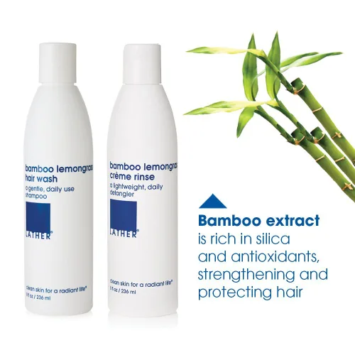 Vista 4 de LATHER Bamboo Lemongrass Champú y acondicionador – Suave champú hidratante diario y acondicionador desenredante para todo tipo de cabello – Ligero