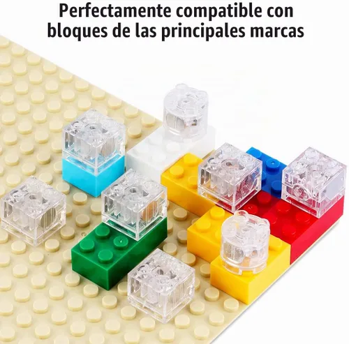 Vista 5 de Bloque de luz LED, bloques de ladrillos de construcción iluminados, kit de 44 luces LED, juego de accesorios de ladrillo de 2 x 2 y 2 x 3, juguetes