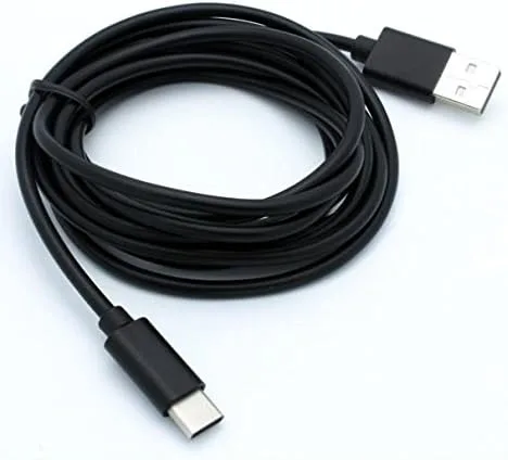 Vista 3 de Moto Z2 Force - Cable USB tipo C negro de 6 pies de largo con cable de carga turbo sincronización de carga rápida USB-C cable de transferencia