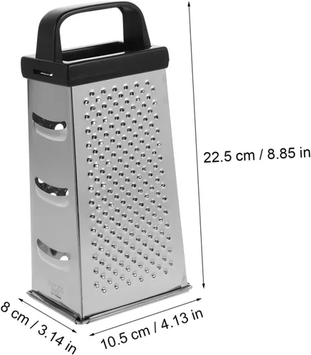 Vista 2 de Rallador de cuatro caras de acero inoxidable y picador de verduras Rebanador multifuncional para papas, tomates, pepinos y zanahorias, gadget