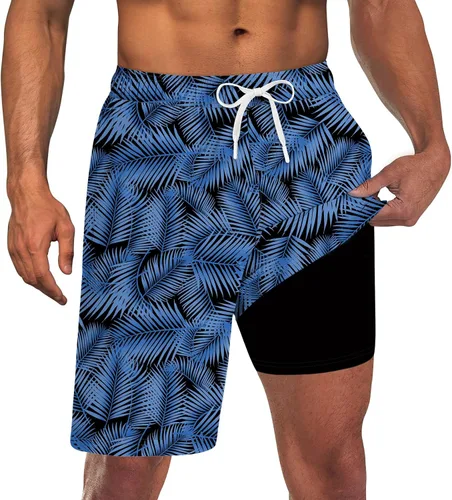 Vista 100 de UNICOMIDEA Bañador para hombre con forro de compresión de 9 pulgadas de largo