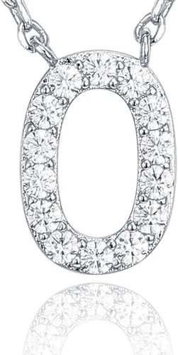 Vista 78 de PAVOI 14K White Gold Plated Cubic Zirconia Initial Necklace Letter Dainty Necklaces for Women