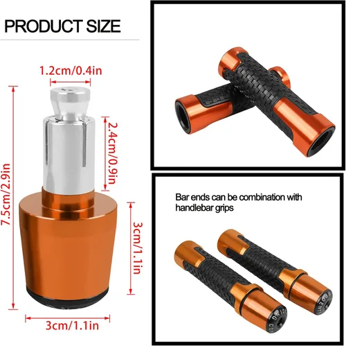 Vista 6 de Pesos Universales para Manillar de Motocicleta 7/8" 22mm Compatibles con Ninja 400 650 1000 KLR 650 Z900 Z650 Z900RS ZX10R ZX6R ZX12R Z800 Z750 Z125