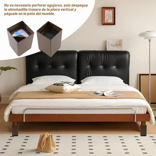 Vista 8 de 4 elevadores de cama de 2 pulgadas, sofá de mesa para muebles, elevador de 1.6 pulgadas de ancho y 2 pulgadas de alto