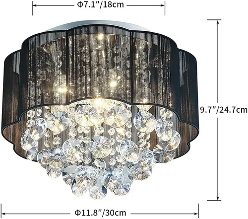 Vista 5 de AGV LIGHTING 2021011 Lámpara de techo moderna de cristal con forma de gota de lluvia, perfecta para comedor, baño, dormitorio, sala de estar, 4
